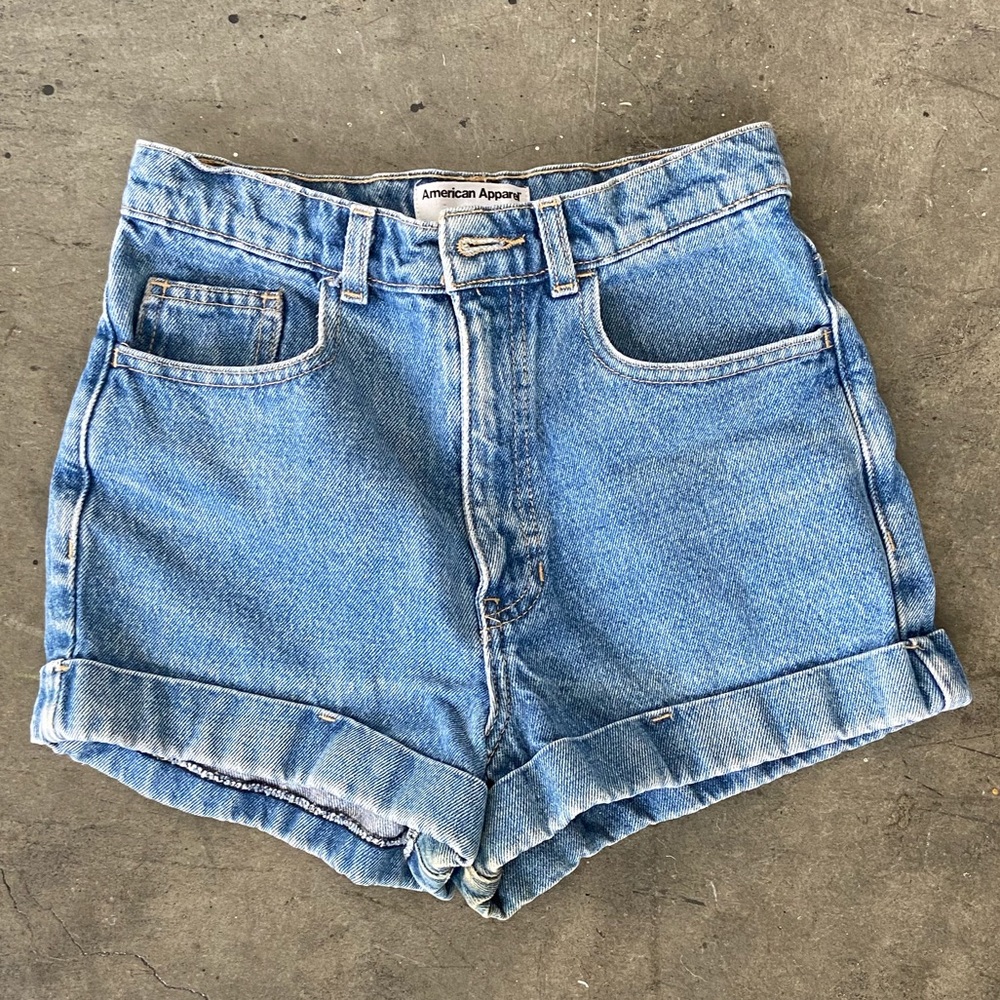 American Apparel High-Waisted Jean Shorts